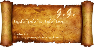 Gyöpös Gábor névjegykártya
